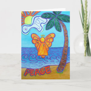 Pour Fêtes Annuelles Cartes de vœux d'ange de la plage de la joie et de