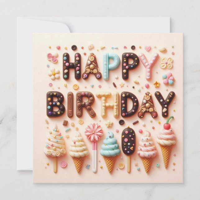 Pour Fêtes Annuelles Cartes de voeux d'anniversaire heureuses (Devant)
