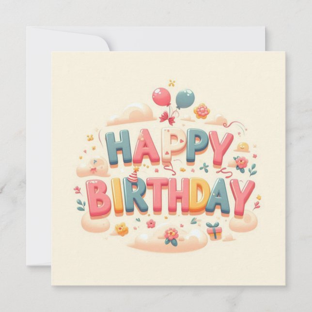 Pour Fêtes Annuelles Cartes de voeux d'anniversaire heureuses (Devant)
