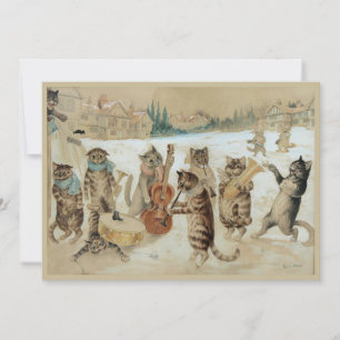 Pour Fêtes Annuelles Cartes de vœux de chats chantant Noël