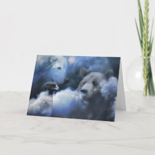 Pour Fêtes Annuelles Cartes de voeux de la saison des Wolf Bear et Eagl