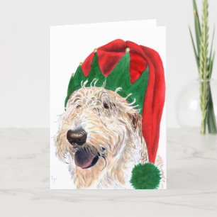 Pour Fêtes Annuelles Cartes de voeux de Labradoodle d'aide de Père Noël