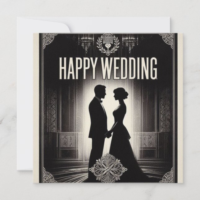 Pour Fêtes Annuelles Cartes de vœux de mariage heureux (Devant)