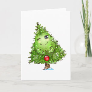 Pour Fêtes Annuelles Cartes de vœux de Noël avec un sapin qui cligne de