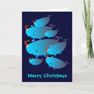Pour Fêtes Annuelles Cartes de voeux de Noël : Baleines