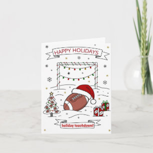 Pour Fêtes Annuelles Cartes de vœux de Noël Ballon de football Chapeau 