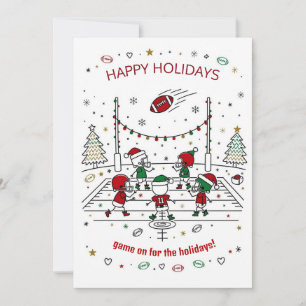 Pour Fêtes Annuelles Cartes de vœux de Noël ballon de football chapeau 