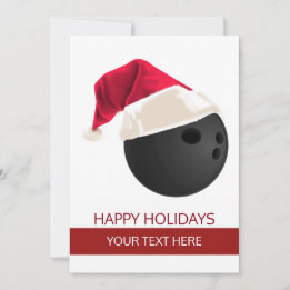 Pour Fêtes Annuelles Cartes de vœux de Noël boule de quille chapeau de