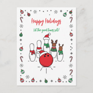 Pour Fêtes Annuelles Cartes de vœux de Noël de bowling