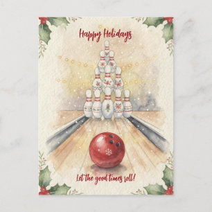 Pour Fêtes Annuelles Cartes de vœux de Noël de bowling