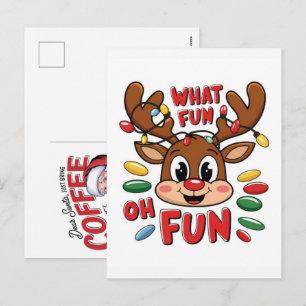 Pour Fêtes Annuelles Cartes de vœux de Noël de rennes amusants, 2025