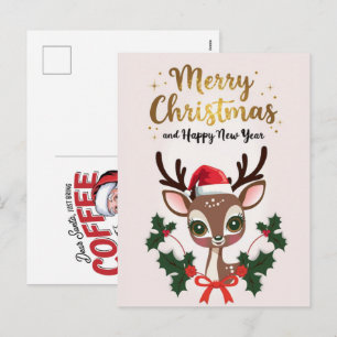 Pour Fêtes Annuelles Cartes de vœux de Noël de rennes drôles, 2025