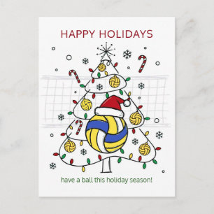Pour Fêtes Annuelles Cartes de vœux de Noël de volleyball Ball Chapeau