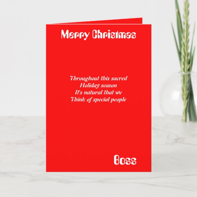 Pour Fêtes Annuelles Cartes de voeux de Noël du patron (Devant)