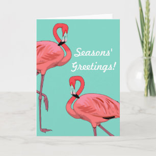 Pour Fêtes Annuelles Cartes de vœux de Noël Flamant Rose