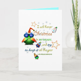 Pour Fêtes Annuelles Cartes de voeux de Noël : hibou