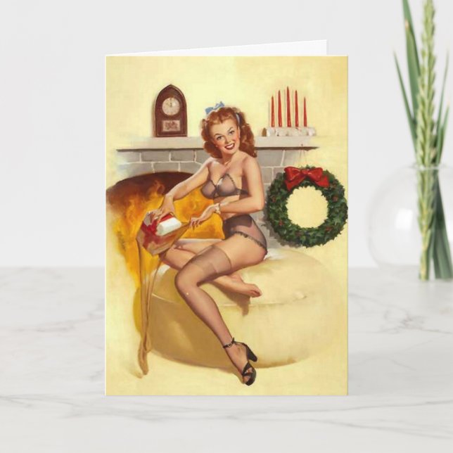 Pour Fêtes Annuelles Cartes de voeux de Noël Naughty Stocker (Devant)