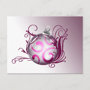 Pour Fêtes Annuelles Cartes de voeux de Noël rose