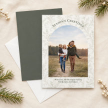 Cartes de vœux de Noël sous une arche verte photo