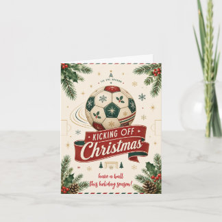 Pour Fêtes Annuelles Cartes de vœux de Noël vintage ballon de football