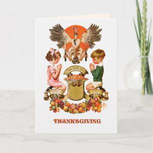 Pour Fêtes Annuelles Cartes de voeux de Thanksgiving Art vintage