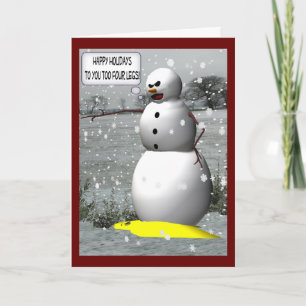 Pour Fêtes Annuelles Cartes de voeux de vacances de bonhomme de neige