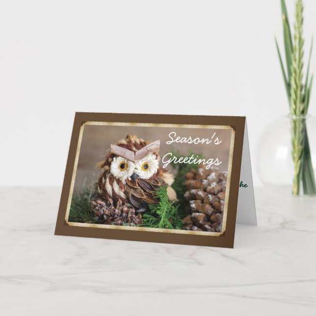 Pour Fêtes Annuelles Cartes de vœux de vacances de hibou avec enveloppe (Devant)