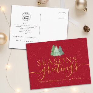 Pour Fêtes Annuelles Cartes de vœux d'entreprise avec logo moderne et s