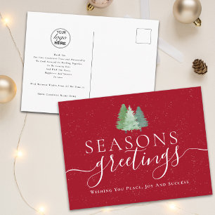 Pour Fêtes Annuelles Cartes de vœux d'entreprise Logo Fir Trees Saisons