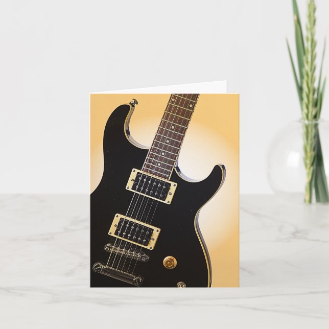Pour Fêtes Annuelles Cartes de voeux d'image de guitare (Devant)
