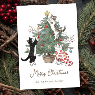 Pour Fêtes Annuelles Cartes de vœux drôles et excentriques de chats d'a