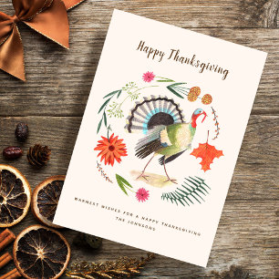 Pour Fêtes Annuelles Cartes de voeux du thanksgiving   de la Turquie  