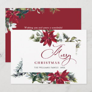 Pour Fêtes Annuelles Cartes de vœux élégantes de Noël avec Poinsettia e
