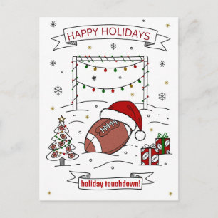 Pour Fêtes Annuelles Cartes de vœux Football de Noël Chapeau de Père No