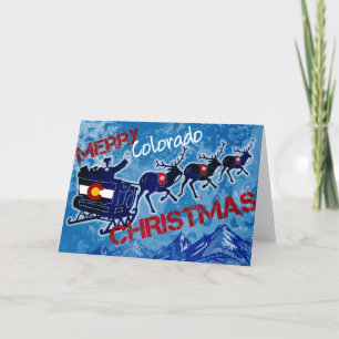 Pour Fêtes Annuelles Cartes de voeux grunges de Joyeux Noël du Colorado