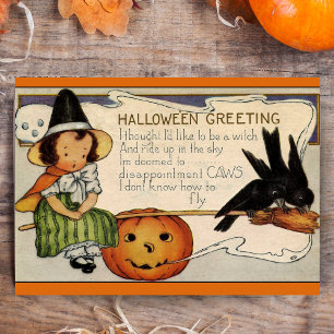 Pour Fêtes Annuelles Cartes de vœux Halloween personnalisées vintage ré