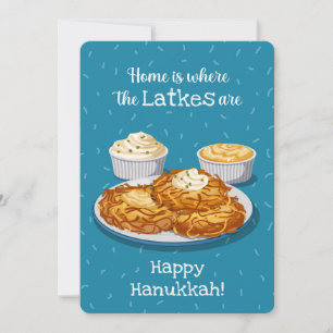 Pour Fêtes Annuelles Cartes de vœux Hanukkah Bleu Applesauce Crémeuse L