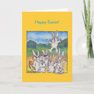 Pour Fêtes Annuelles Cartes de voeux heureuses de lapins de bande