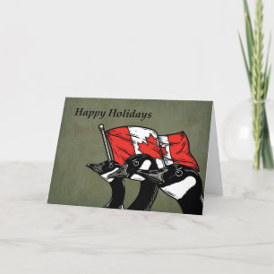 Pour Fêtes Annuelles Cartes de vœux insolites : des oies du Canada en c
