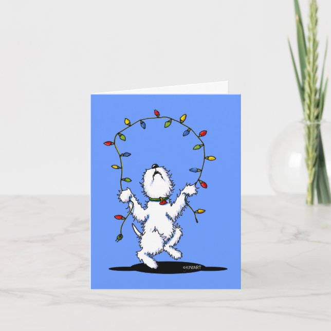 Pour Fêtes Annuelles Cartes de voeux Joyeuses Noël Westie (Devant)