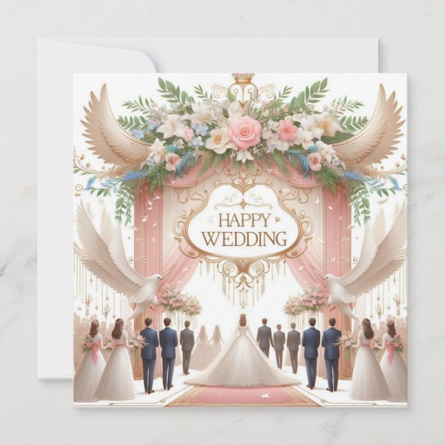 Pour Fêtes Annuelles Cartes de voeux Mariages joyeuses (Devant)