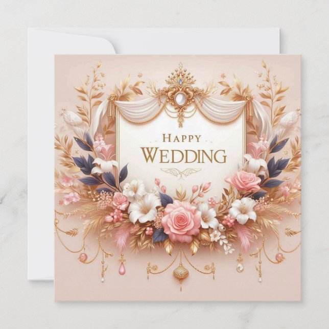 Pour Fêtes Annuelles Cartes de voeux Mariages joyeuses (Devant)