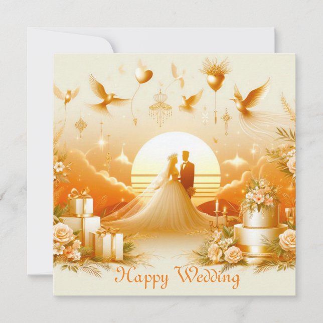 Pour Fêtes Annuelles Cartes de voeux Mariages joyeuses (Devant)