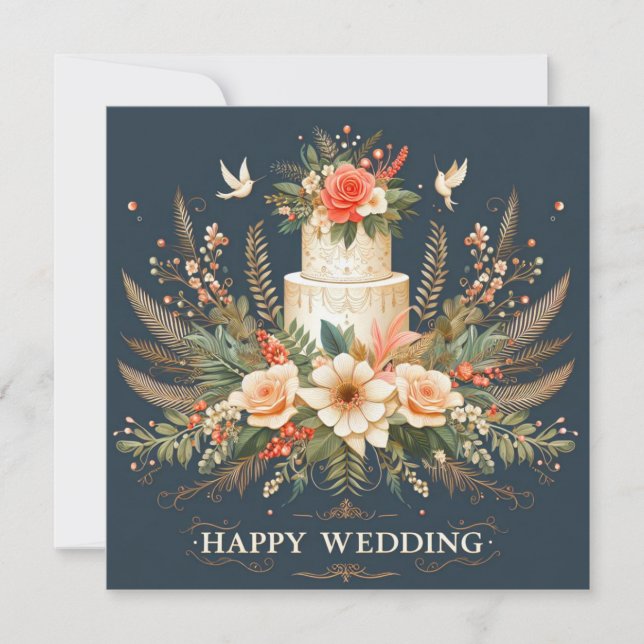 Pour Fêtes Annuelles Cartes de voeux Mariages joyeuses (Devant)