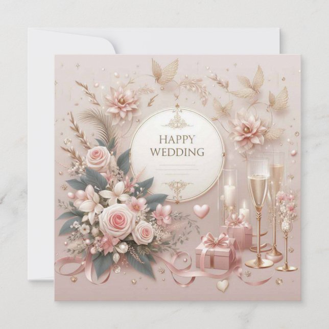 Pour Fêtes Annuelles Cartes de voeux Mariages joyeuses (Devant)
