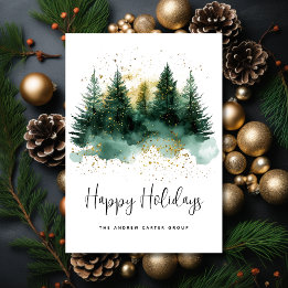 Pour Fêtes Annuelles Cartes de vœux modernes vert et or