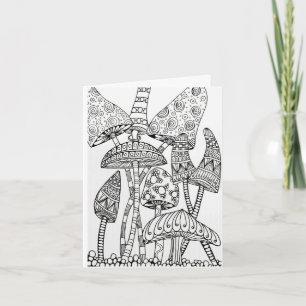 Pour Fêtes Annuelles Cartes de voeux - Mushrooms Doodle