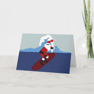 Pour Fêtes Annuelles Cartes de voeux Père Noël-Horizontales surfantes