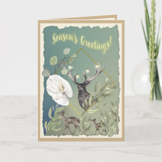 Pour Fêtes Annuelles Cartes de vœux personnalisées de la forêt en aquar