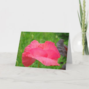 Pour Fêtes Annuelles Cartes de vœux personnalisées Fleur de pavot rose